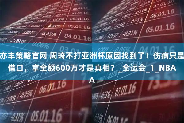 亦丰策略官网 周琦不打亚洲杯原因找到了！伤病只是借口，拿全额600万才是真相？_全运会_1_NBA