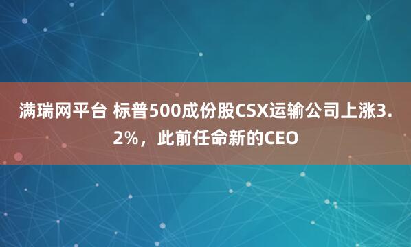 满瑞网平台 标普500成份股CSX运输公司上涨3.2%，此前任命新的CEO